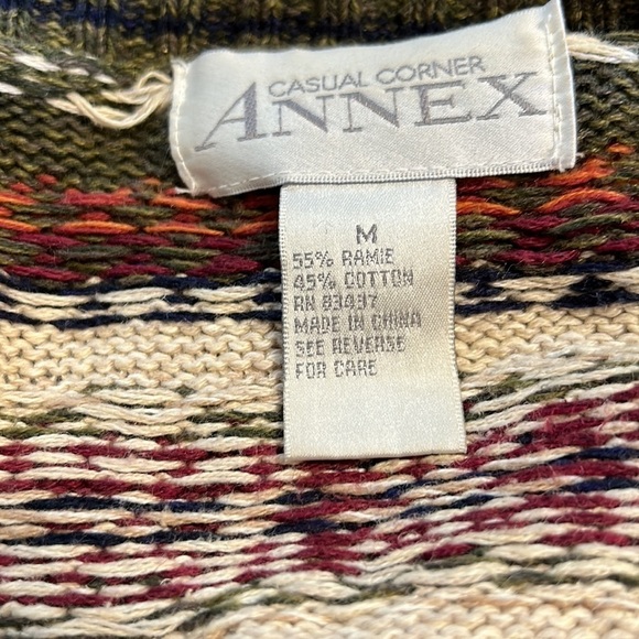 Casual Corner Annex Zippered Cardigan Sweater Size Medium Fall Colors - Picture 4 of 5